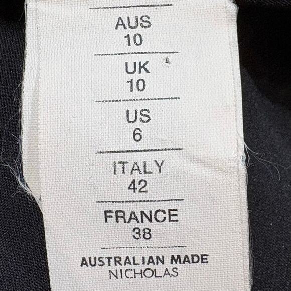 Nicholas Black Grid Lace Deep V Ball Midi Dress Size 10 AUS 6 US - Picture 5 of 6